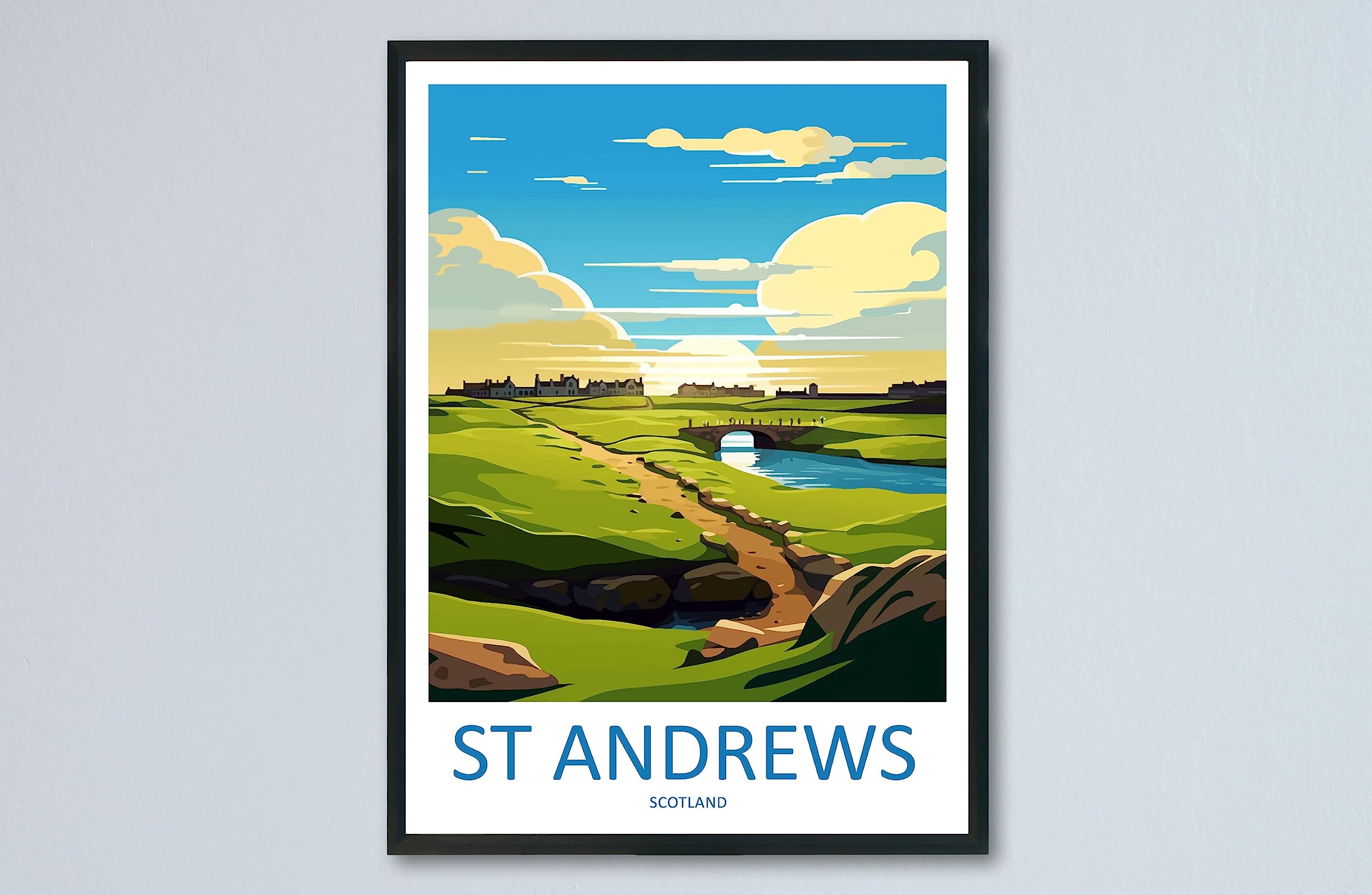 Amazon.com: St Andrews Golf Course Travel Poster Wall Art St